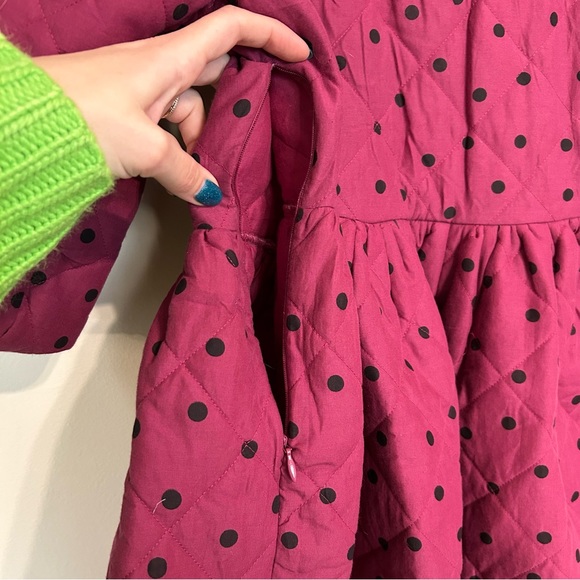 Asos Quilted Raspberry Polka Dot Babydoll Dress, US 4 - Picture 9 of 13